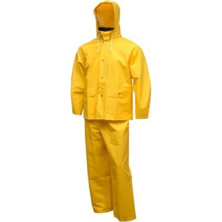 TINGLEY RUBBER Tingley® S63217 Comfort-Tuff® 2 Pc Suit, Yellow, Attached Hood, 3XL S63217.3X